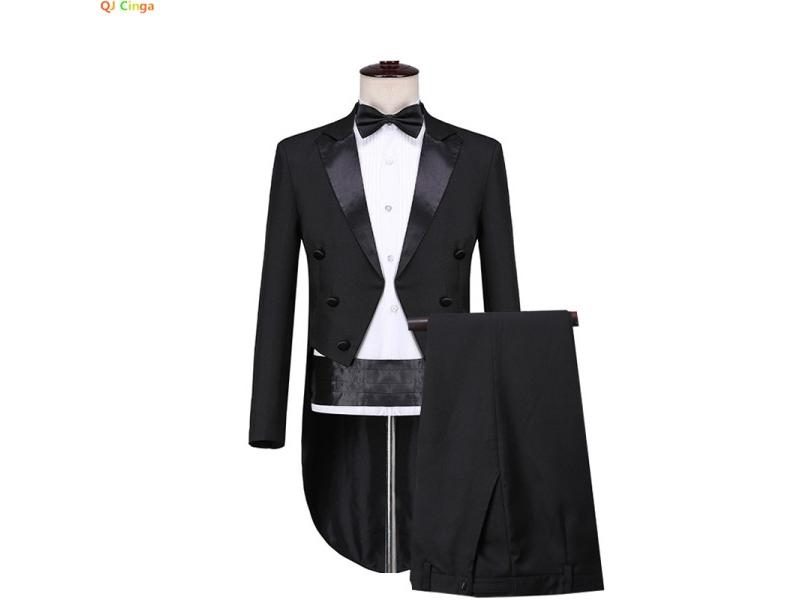 Mens Tuxedo Tailcoat Navy Blue Male Jacket Pants Party/Wedding Dance Magic Carousel 2