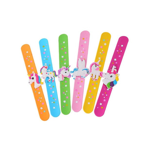 6pcs Unicorn Slap Bracelets Wristbands Slap Bands Toy Party Supplies For Kids C Carousel 1