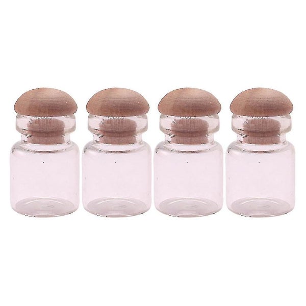 4 Pcs Miniature Glass Bottle Model Decor Mini Glass Jar Mini House Decoration