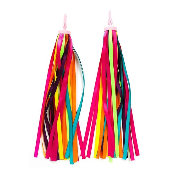 1 Pair Practical Childrens Scooter Bike Handlebar Streamers Grips Tassels Ribbo Carousel 1