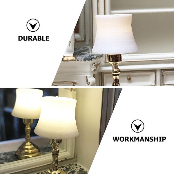 2pcs Playing House Table Lamp Adorns Mini House Adornments Table Lamp Model Pho Carousel 4