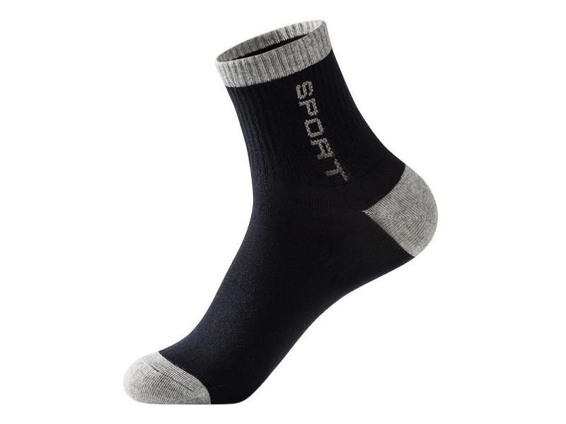 5pairs Men's Quarter Length Athletic Socks For Sports In Fall/Winter Carousel 2