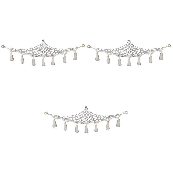 3pcs Cotton Rope Plush Toys Storage Hammock Kids Plush Toy Storage Net Organize Carousel 3