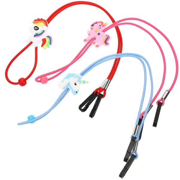 6pcs Children Mask Lanyards Lovely Cartoon Unicorn Anti lost Mask Holders Carousel 1