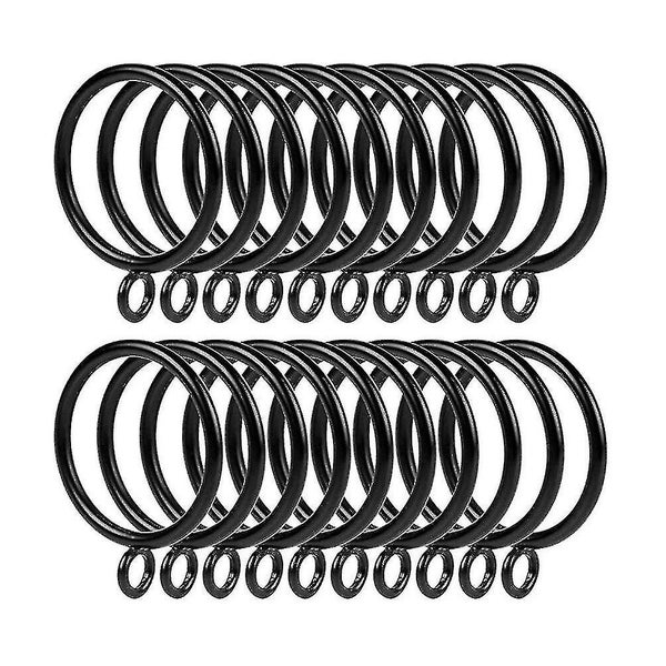 20 Pieces Black Metal Curtain Ring On Rod For Hooks Curtain Clips Hanging Ring Carousel 1