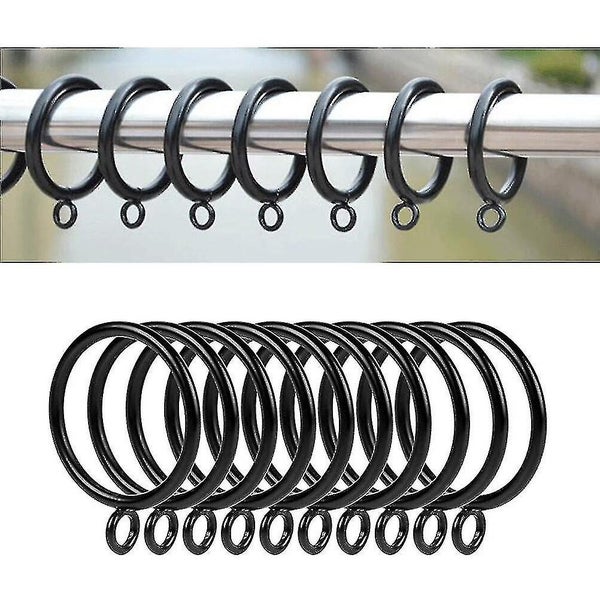 20 Pieces Black Metal Curtain Ring On Rod For Hooks Curtain Clips Hanging Ring Carousel 2