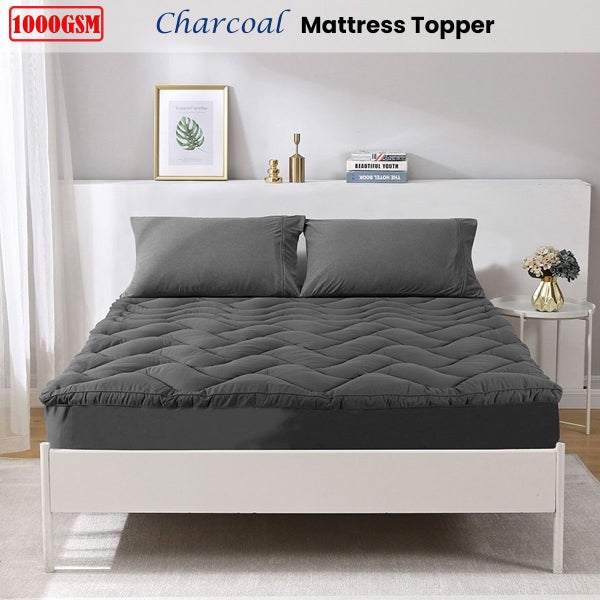 Ramesses 1000GSM Charcoal Mattress Topper Carousel 2