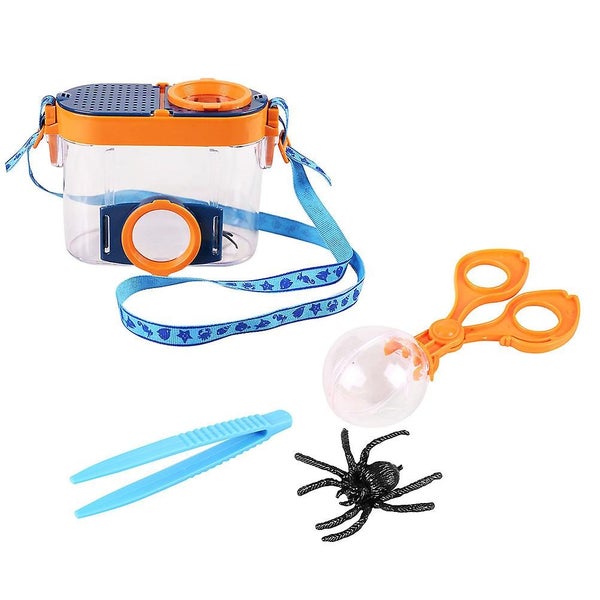 1 Set Kids Outdoor Insect Collector Capture Tool Magnifier Observation Box Carousel 3