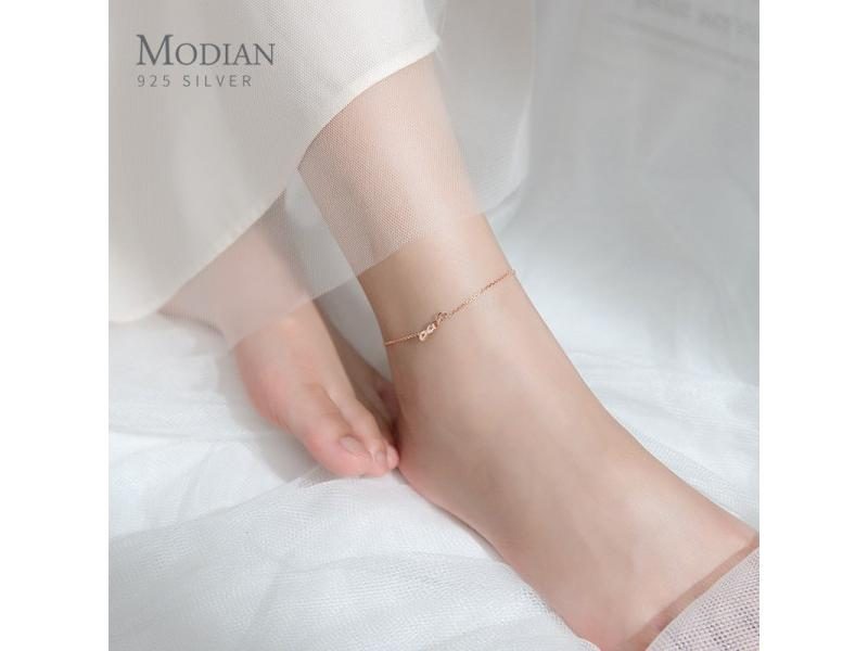 Modian Summer Party 925 Sterling Silver Lady Anklet Feet Jewelry Carousel 2