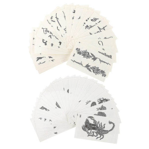 60 Sheets Temporary Tattoos Fake Body Face Arm Shoulder Tattoos Sticker Set Carousel 2