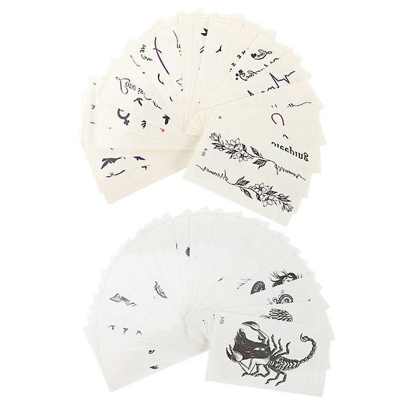 60 Sheets Temporary Tattoos Fake Body Face Arm Shoulder Tattoos Sticker Set Carousel 3