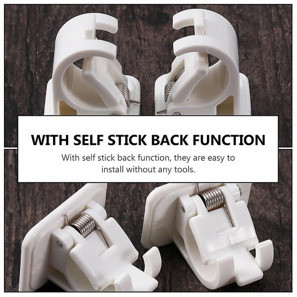 6pcs Curtain Rod Holders Self Adhesive Wall Hooks For Curtain Rod Bracket Poles Carousel 2