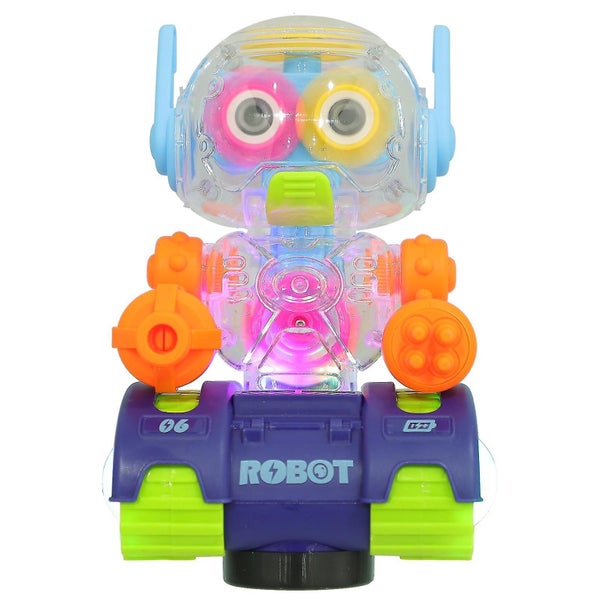 Electric Transparent Gear Robot Music Lighting Walking Toy Electric Robot Toy F Carousel 1