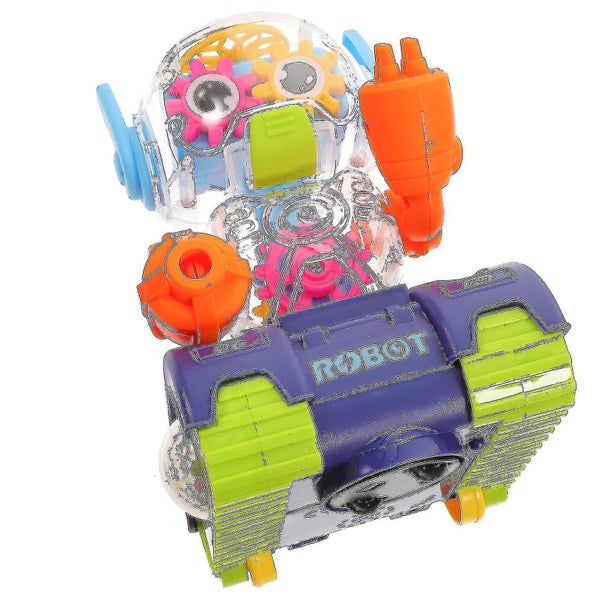 Electric Transparent Gear Robot Music Lighting Walking Toy Electric Robot Toy F Carousel 3