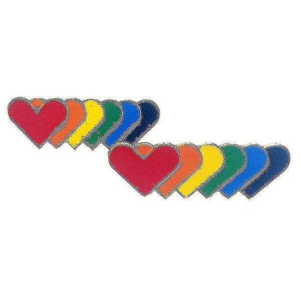 10pcs Rainbow Brooches Charming Elegant Delicate Stripe Shaped Breastpins Butte Carousel 2