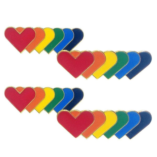 10pcs Rainbow Brooches Charming Elegant Delicate Stripe Shaped Breastpins Butte Carousel 4