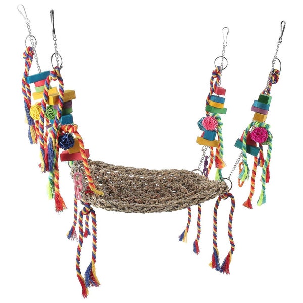 Decorative Bird Hammock Chewing Parrot Net Funny Hamster Mat Chinchilla Pet Toy Carousel 1