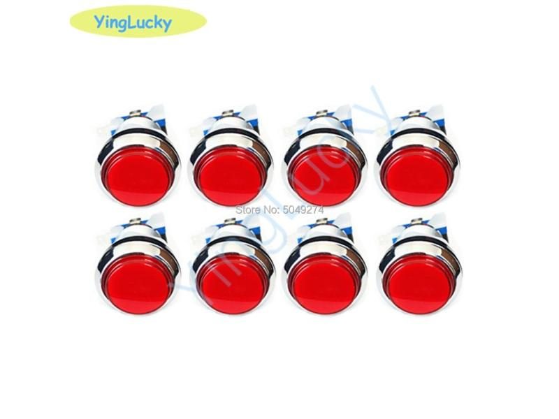8pcs Led Arcade Button Kit Luminescent Silver 12v 33mm Button For Arcade Jamma Carousel 1