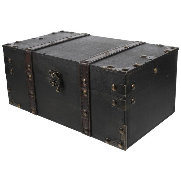 Retro Pirate Treasure Chest Box Vintage Wood Chest Box Antique Design Multi fun Carousel 1