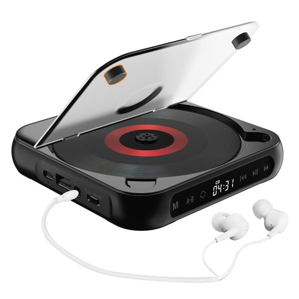 CD Player Music Player Desktop CD Runner with Dustproof Cover A-B Repeat Timer Carousel 1