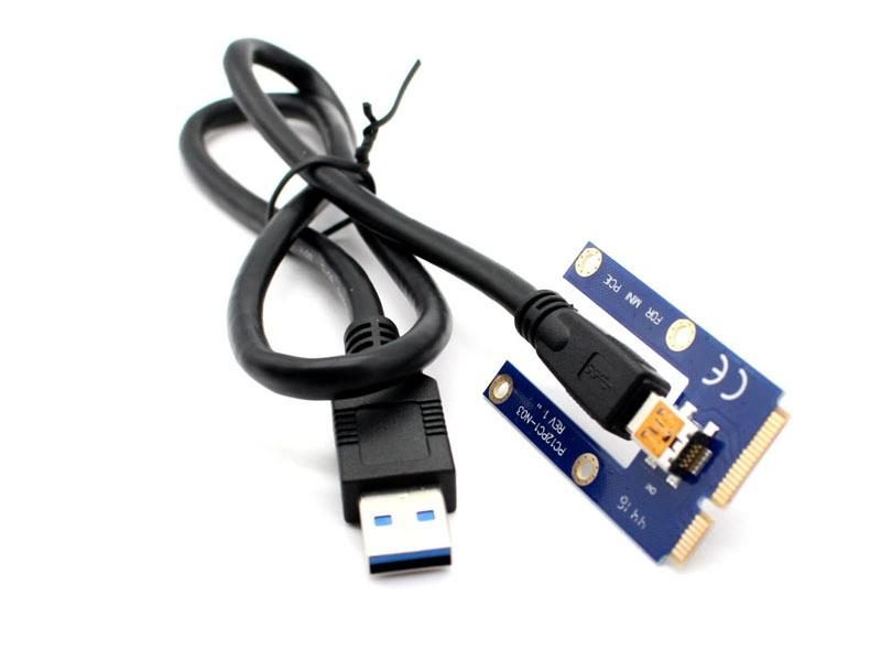 60cm USB 3.0 Mini PCI-E To PCIe PCI Express 1x To 16x Extender Riser Card Carousel 1