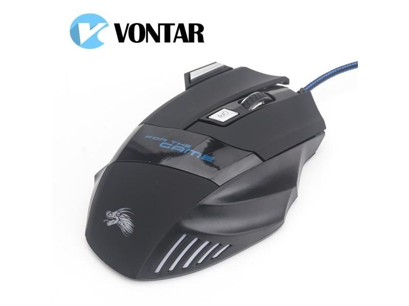Professional VONTAR 5500 DPI Gaming Mouse 7 Buttons LED Optical USB Wired Mice Carousel 2