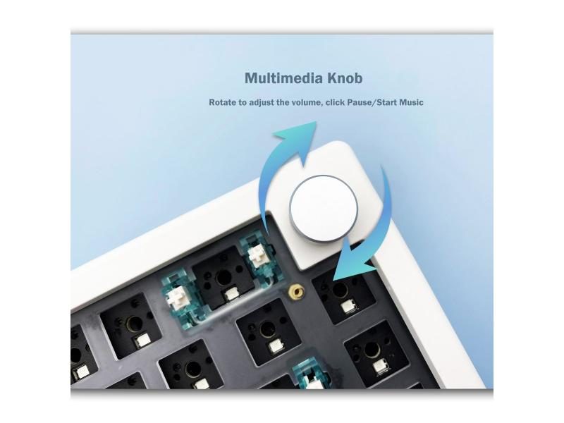 Hot-swappable 3-mod Bluetooth 2.4G Wireless RGB Backlit Gasket Keyboard Carousel 1