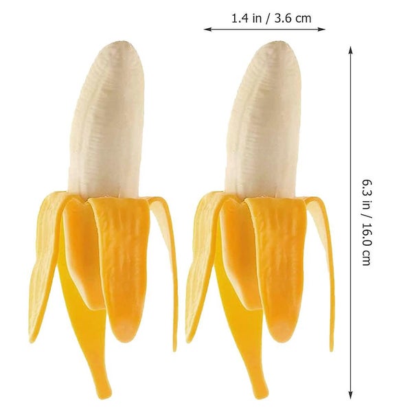 2 Pcs Bouncy Toy Banana Slow Toys Fruit Squeeze Toys Hand Exercise Toy Party Fa Carousel 5