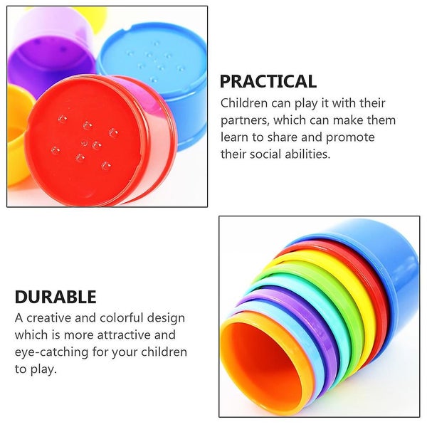 8 Pcs Infant Stacking Toys Kids Study Toy Rainbow Nesting Toys Building Block T Carousel 2