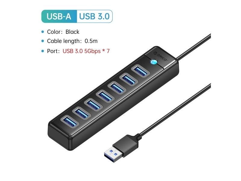 ORICO USB 3.0 7ports HUB For Laptop Computer With Type C High-Speed Carousel 1