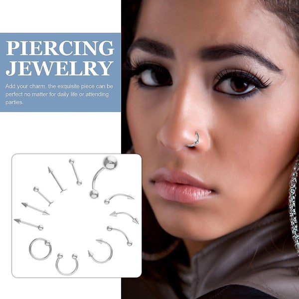 Jewerly Set Nose Rings Games Couples Belly Button Nails Metal Nose Stud Eyebrow Carousel 2