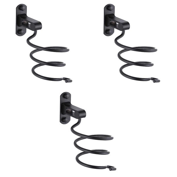 3pcs Bathroom Hair Dryer Rack Wall Mount Portable Hair Dryer Holder Simple Spac Carousel 3