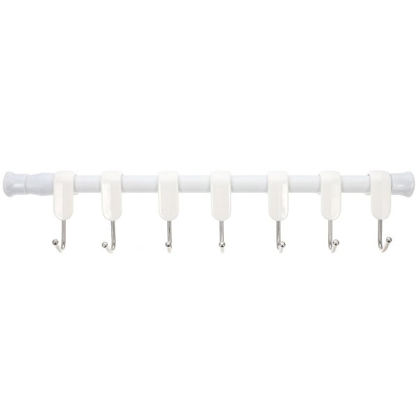 1 Set Retractable Curtain Rod Hanging Hook Punch free Closet Rod Clothes Rail Carousel 1