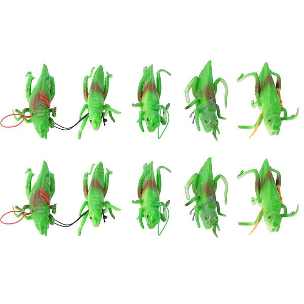 10pcs Simulation Green Grasshopper Fake Animal Insect Prank Toy Party Supplies Carousel 1