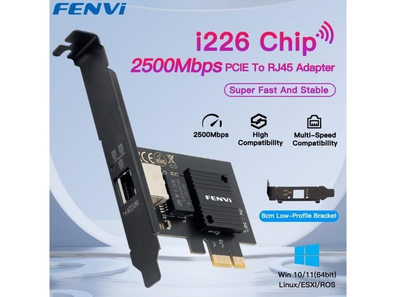 2500Mbps PCI-E To RJ45 Network Card I226 Chip Gigabit Ethernet Carousel 1