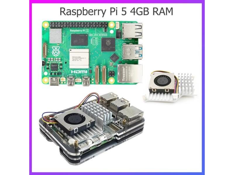 Raspberry Pi 5 4GB/8GB RAM Dev Board Case Cooling Fan Optional Carousel 1