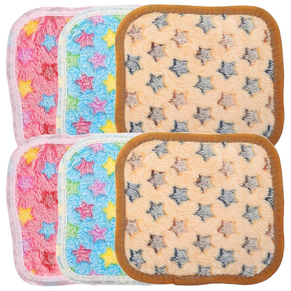 6 Pcs Fleece Blanket Small Animal Bed Mat Soft Hamster Blankets Pet Cuddle Cave Carousel 1