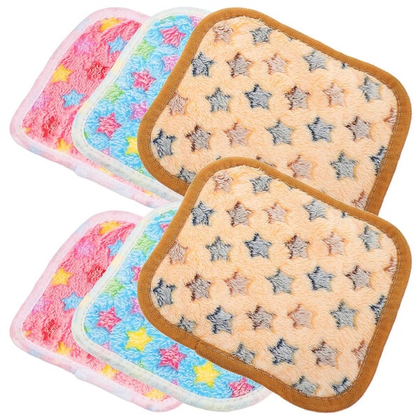 6 Pcs Fleece Blanket Small Animal Bed Mat Soft Hamster Blankets Pet Cuddle Cave Carousel 2