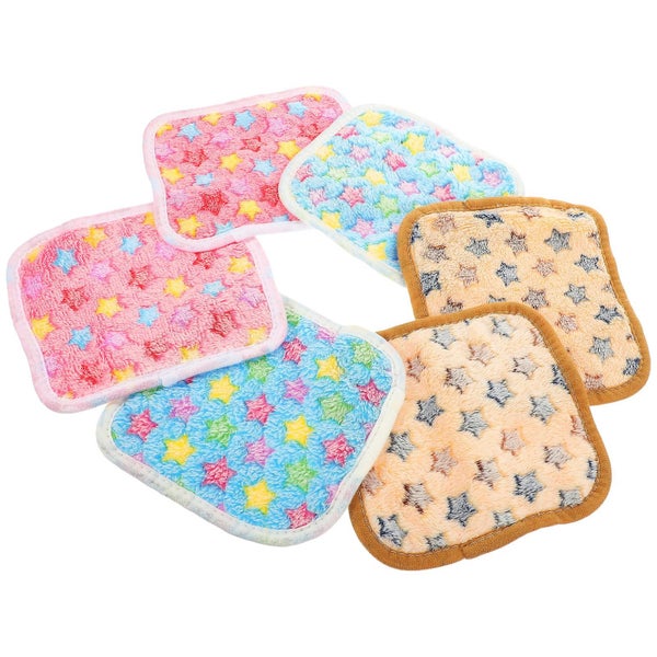 6 Pcs Fleece Blanket Small Animal Bed Mat Soft Hamster Blankets Pet Cuddle Cave Carousel 4