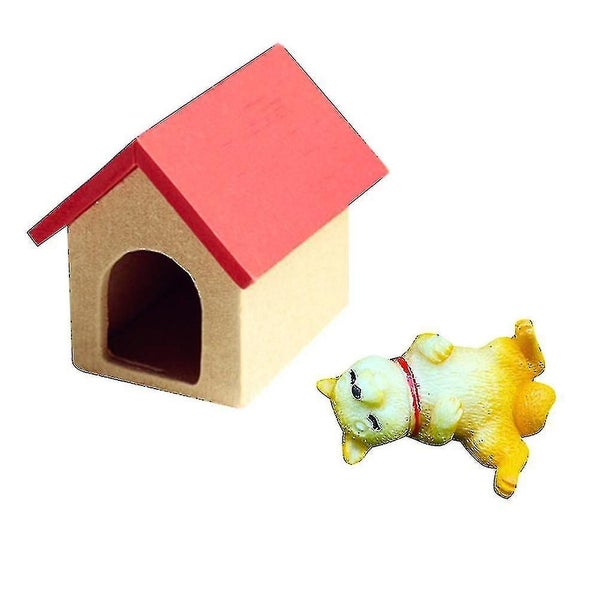 2 Pcs Playhouse Accessories Mini Doghouse Decorative Model Miniature Model Mini Carousel 1