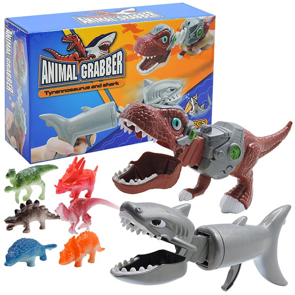 Hungry Shark Grabber Toys 2 Shark Grabbers with 6pcs Dinosaur Models Fi Carousel 10