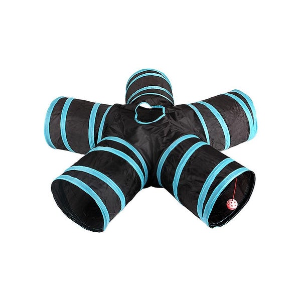 Foldable Pet Animal Tunnels 5 Way Tubes With Crinkle Playing Toy For Cats Guine Carousel 1