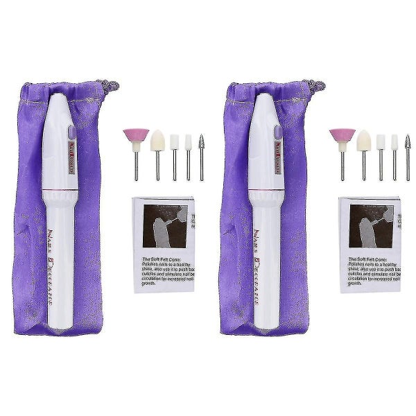 2pcs Professional Pen Shape Drill Bit Electric Pen Pedicure File Polish Manicur Carousel 1