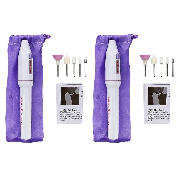 2pcs Professional Pen Shape Drill Bit Electric Pen Pedicure File Polish Manicur Carousel 2
