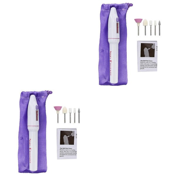 2pcs Professional Pen Shape Drill Bit Electric Pen Pedicure File Polish Manicur Carousel 4