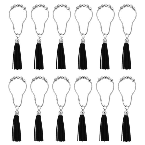 12pcs Decorative Practical Durable Bathroom Curtain Rings Glide Rings Curtain R Carousel 1