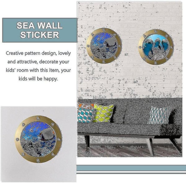 2pcs Bedroom 3d Wall Stickers Sea Life Wall Art Sticker Wall Decorative Sticker Carousel 2