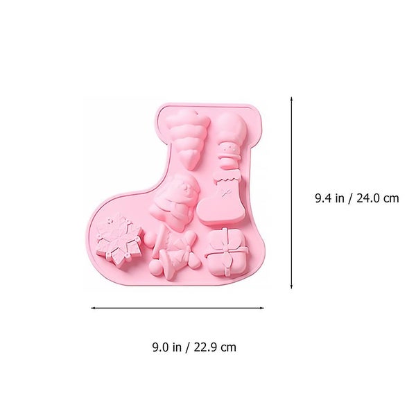 2pcs Chocolate Mold Christmas Baking Mold Sock pattern Mold Baking Molds Carousel 2