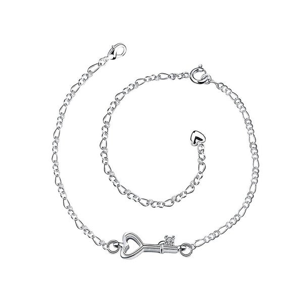 Sterling Silver Bracelets Women Ankle Chain Fashionable Anklet Ankle Bracelet P Carousel 1