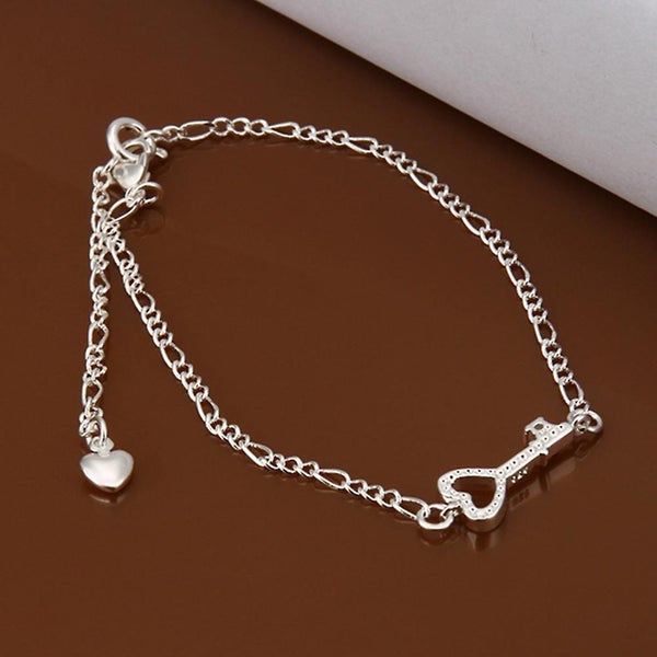 Sterling Silver Bracelets Women Ankle Chain Fashionable Anklet Ankle Bracelet P Carousel 2